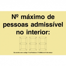 Nº MÁXIMO DE PESSOAS ADMISSÍVEL NO INTERIOR